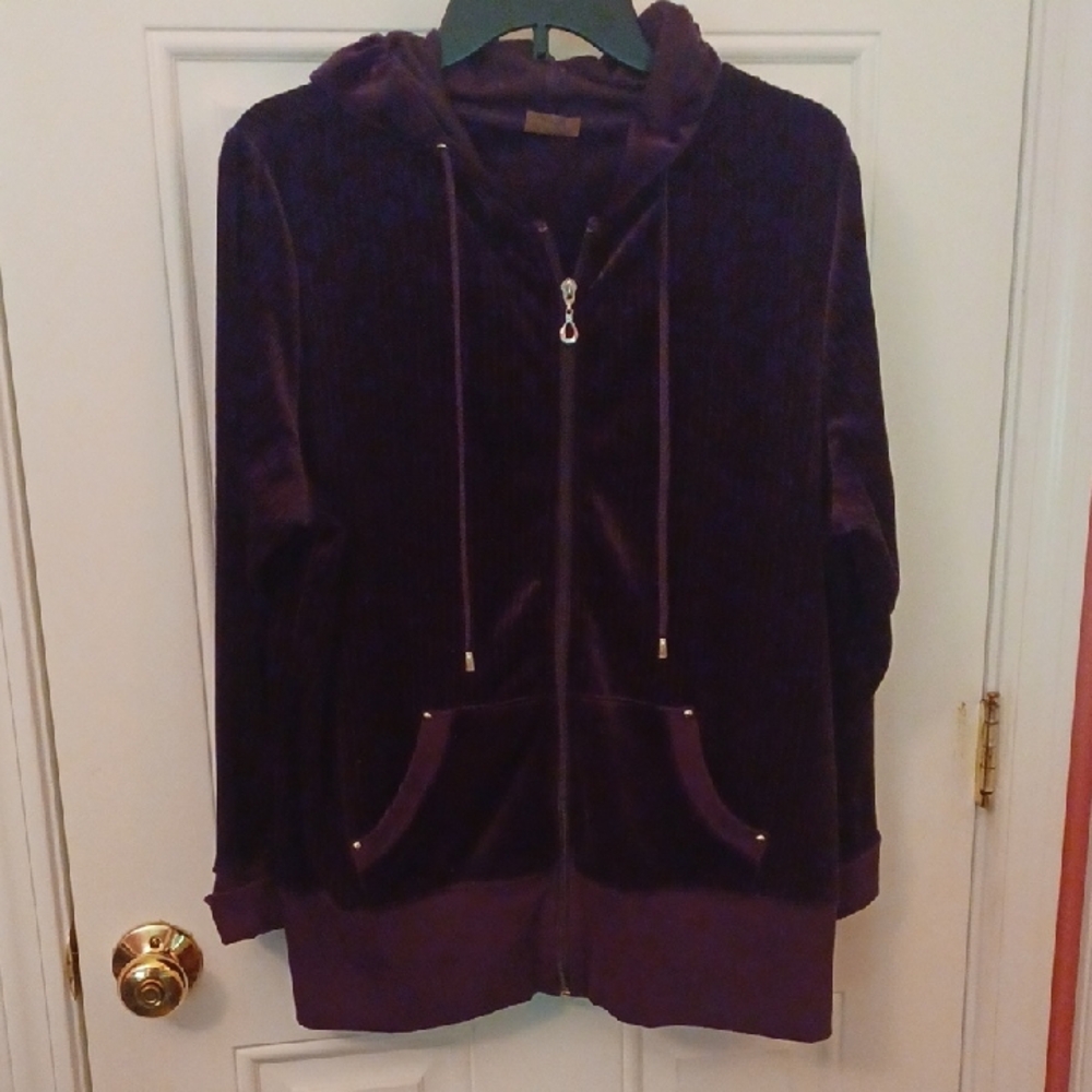 Elegant Purple Velvet Utility Jacket